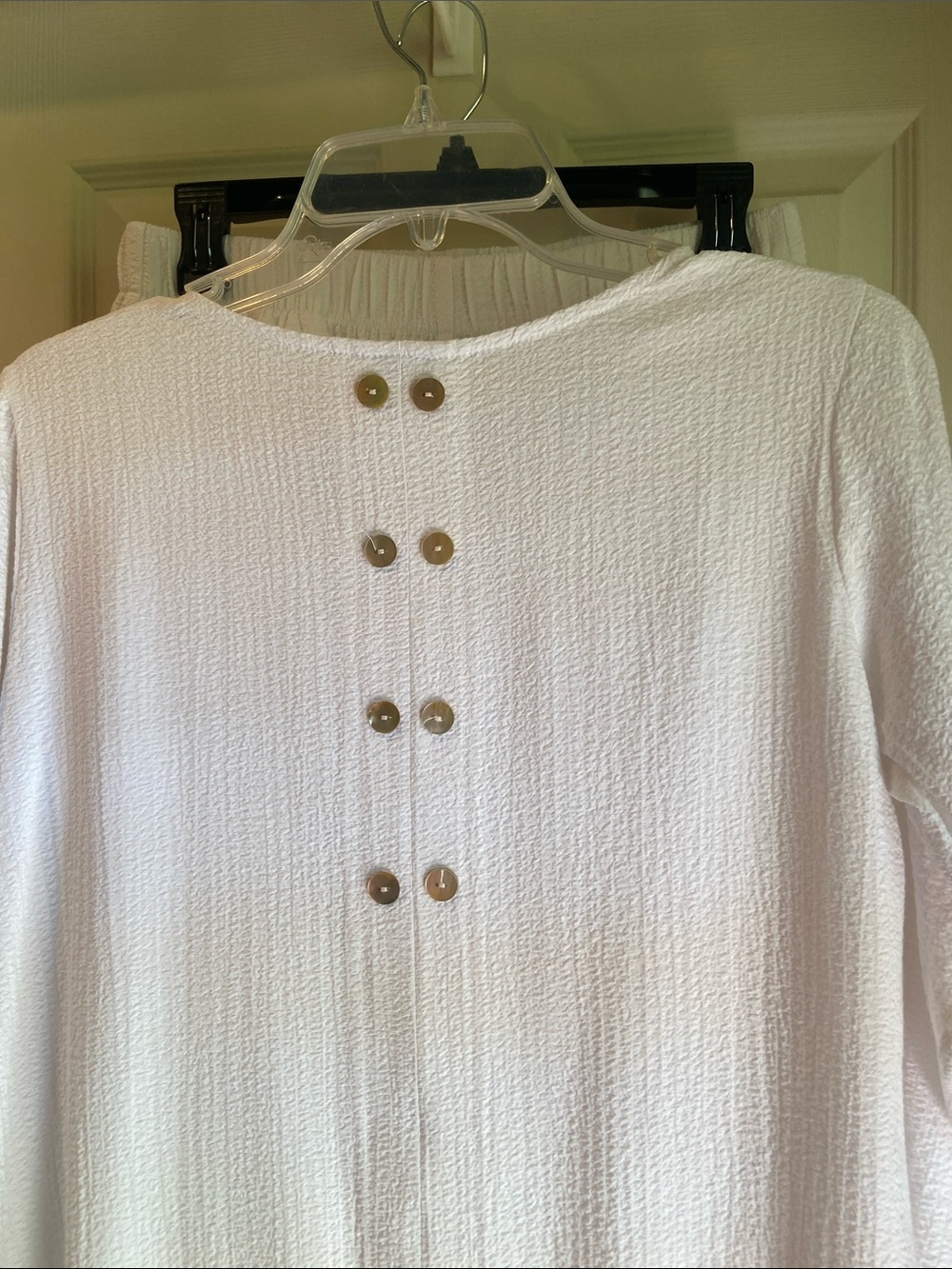Toofan White Textured Peplum Tunic Top and pants - Picture 3 of 9
